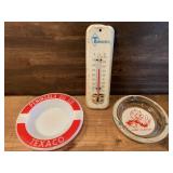 Two Vintage Advertising Ashtrays, Peninsula Oil,