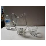 Glass Pitcher And Bowl