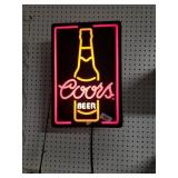 Coors Beer Lighted Sign. Works
