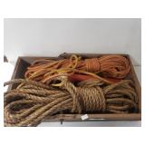 Wooden Box W/various Types Of Rope