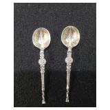 (2) English Sterling Salt Spoons