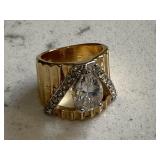 Vintage Gold & Diamond Ornate Sleeve Ring - 18K