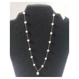 Ladies 10k Gold Pearl Necklace - Marked