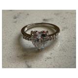 Sterling - Ornate Heart Diamond Wedding Ring