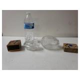 Glass Trinket Holders And Box