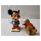Vintage Winnie The Pooh And Mickey Bobblehead