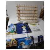 Wooden Spool Holder & Little Light Cloth