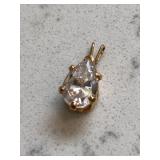 Gold Diamond Pendant w/Pear Shaped Stone