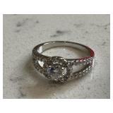 Vintage Ornate Wedding Ring - Platinum Tone