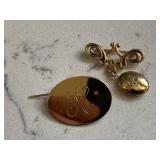 Vintage Gold Tone Brooch Lot