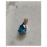 Vintage Blue Sapphire Gold Pendant
