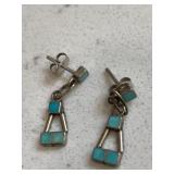 Vintage Silver Turquoise Earrings