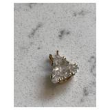 Gold Diamond Pendant w/Triangle Shaped Stone