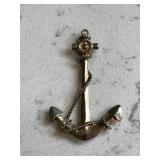Vintage Nautical Naval Anchor Silver Pendant