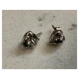 Vintage Sapphire Heart Earrings
