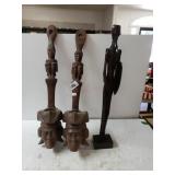 Carved Wooden Tiki Bowls, Tall Wooden African
