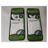 2 Weathersof Mens Size Med Golf Gloves
