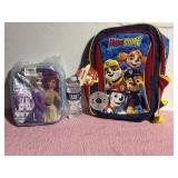 Frozen Lunchbox and Paw Patrol Book Bag, New