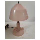 Pink American Victorian Squirrel Lamp