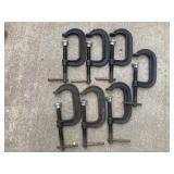 Lot of 7/ 6" Williams C Clamps Deep Throat