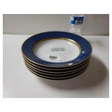 6 Fitz And Floyd Renaissance Cobalt Blue Soup