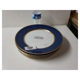 6 Fitz & Floyd Renaissance Cobalt Blue Plates. No