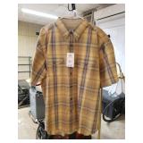 New Faded Glory Striped Crispy Chambray Shirt XL