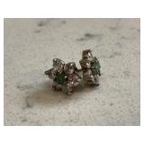 Vintage Emerald Floral Cluster Earrings