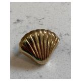 Antique Gold Shell Scarf Slide Pendant
