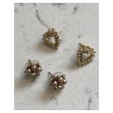 Vintage Earrings Lot Pearls & Rhinestones