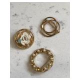 Lot Vintage Floral & Pearl Brooches