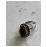 Sterling Ring - Tiger Eye Gemstone