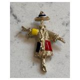 Vintage Sarah Coventry Scarecrow Brooch