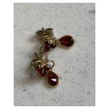 Vintage Gold Earrings w/Ruby Gemstones
