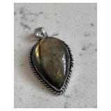Gemstone Pendant - Labradorite Silver Tone