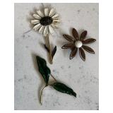 Vintage Flower Enamel Brooches (1 Designer