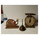 Antique Kitchen Scale Oil Can And Egg Scale