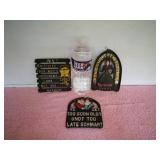 Three Vintage Cast Iron Signs