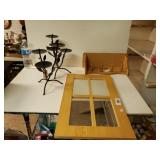 Decorative Mirror, Shelf, And Candle Holders
