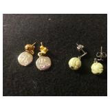 (2) Pair Ladies Dangle Earrings- Rose & 