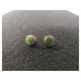 Ladies Jadeite-like Stone Earrings
