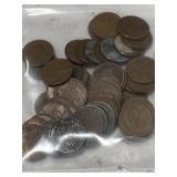 Large Lot Wheat Cents Including Many 1943 Steel