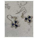 Sapphire Vintage Silver Earrings