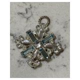 Vintage Quality Blue Topaz Ornate Pendant