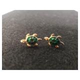 Ladies Gold Tone Sea Turtle Earrings