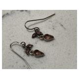 Vintage Pink Sapphire Silver Earrings