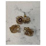 Vintage White & Purple Pearl Earrings Lot