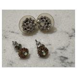Vintage Faceted Rainbow Topaz Earrings