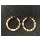 Ladies Gold Tone Hoop Earrings