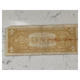 Rare Partially Printed Yellow $1 Bill 1977 ERROR